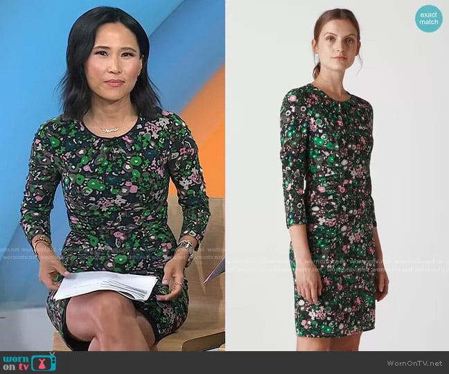 Print Silk Midi Dress by Whistles worn by Vicky Nguyen on Today