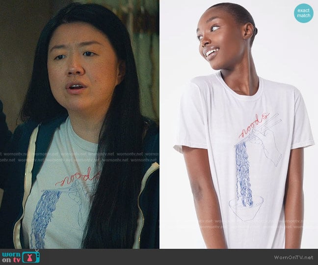 Noods Tee by Project Social T worn by Alice Kwan (Sherry Cola) on Good Trouble