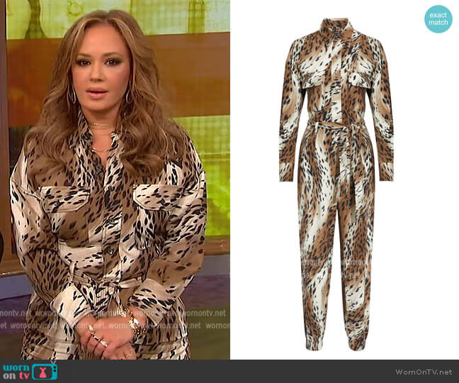 Leah’s animal print utility jumpsuit on The Wendy Williams Show