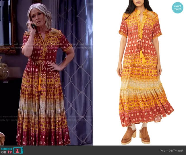Rare Feeling Pleated Maxi Dress by Free People worn by Jennifer Horton (Melissa Reeves) on Days of our Lives