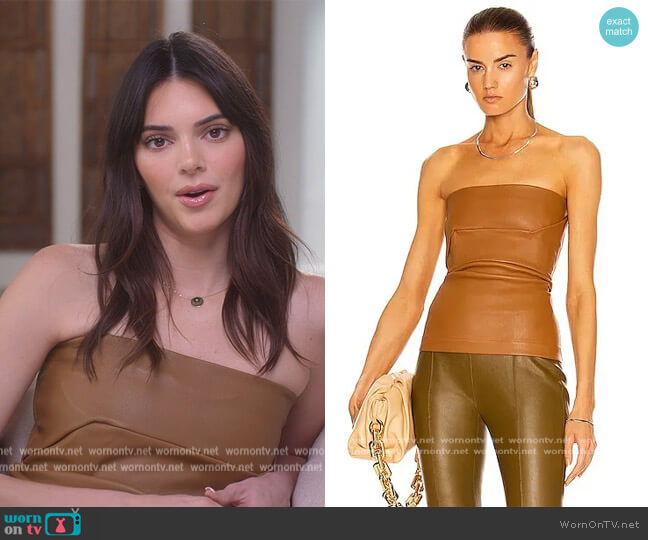Leather Bustier Top by Rick Owens worn by Kendall Jenner (Kendall Jenner) on The Kardashians