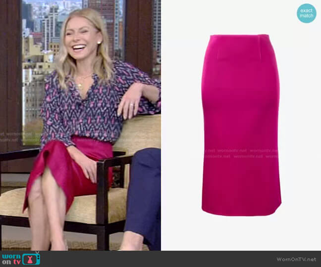 Salway Skirt by Roland Mouret worn by Kelly Ripa on Live with Kelly and Mark