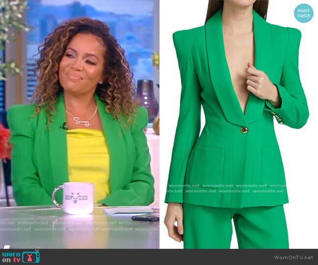 Multi-Seamed Single-Breasted Blazer by Sergio Hudson worn by Sunny Hostin on The View