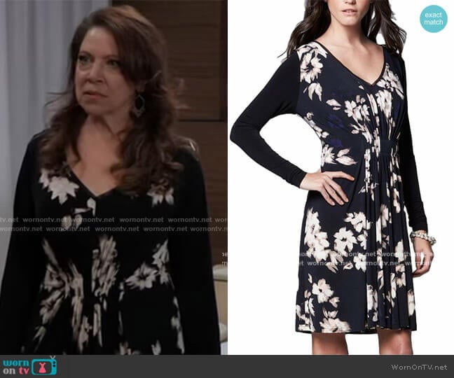 Jackie O Three-Quarter Sleeve Dress by Black Halo worn by Liesl Obrecht (Kathleen Gati) on General Hospital