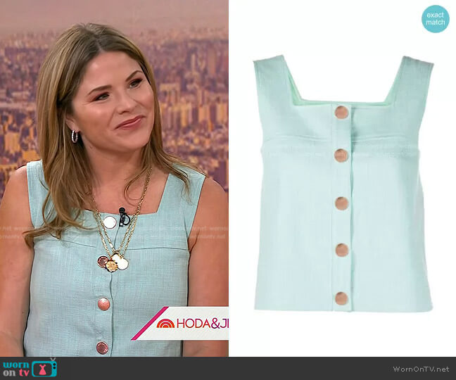 Sleeveless Button-Front Tank Top by See by Chloe worn by Jenna Bush Hager on Today