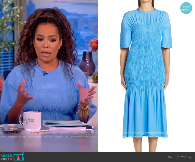 WornOnTV: Sunny’s blue smocked front dress on The View | Sunny Hostin ...