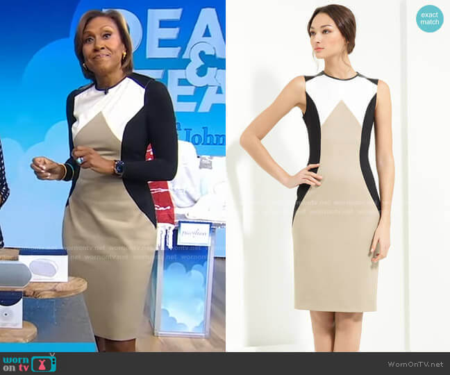 Stretch Gabardine Sheath Dress by Jason Wu worn by Robin Roberts on Good Morning America