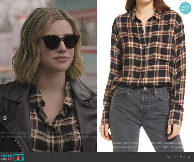 Plaid Boyfriend Shirt by Treasure and Bond worn by Betty Cooper (Lili Reinhart) on Riverdale