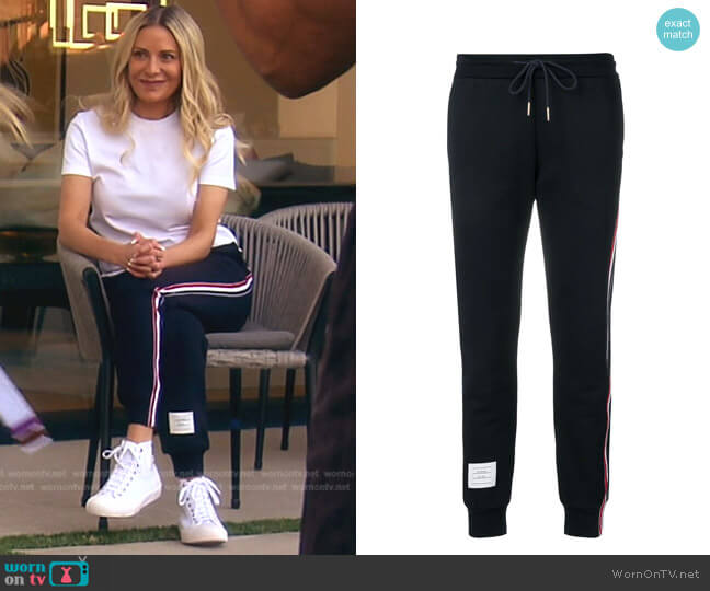 Loopback Stripe Track Pants by Thom Browne worn by Dorit Kemsley  on The Real Housewives of Beverly Hills