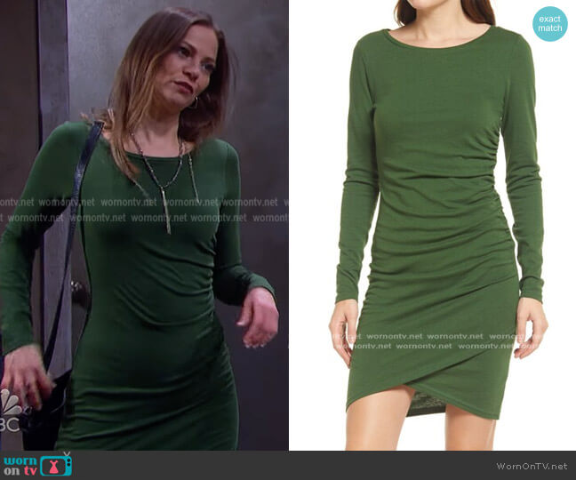 Ruched Side Long Sleeve Dress by Treasure and Bond worn by Ava Vitali (Tamara Braun ) on Days of our Lives