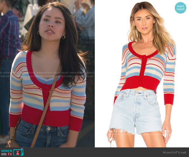 Lo Cardigan by Tularosa worn by Mariana Foster (Cierra Ramirez) on Good Trouble