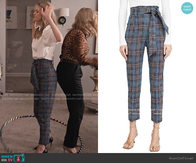 Clerence Pants by Veronica Beard worn by Mallory (Brooklyn Decker) on Grace and Frankie