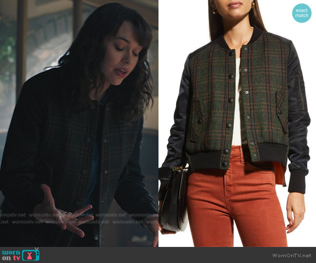 Duvalle Bomber Jacket by Veronica Beard worn by Sophia Tatum on Riverdale