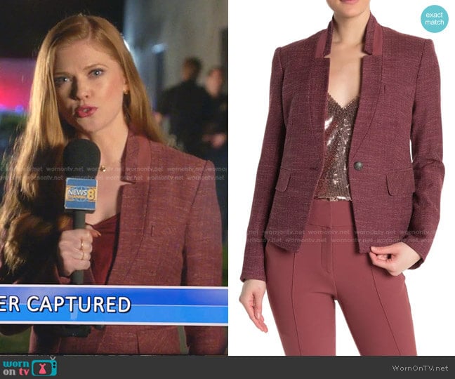 Farley Wool Blend Dickey Jacket by Veronica Beard worn by Taylor Kelly ( Megan West) on 9-1-1