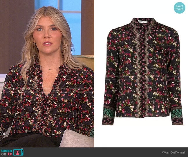 Willa Floral Print Top by Alice + Olivia worn by Amanda Kloots on The Talk