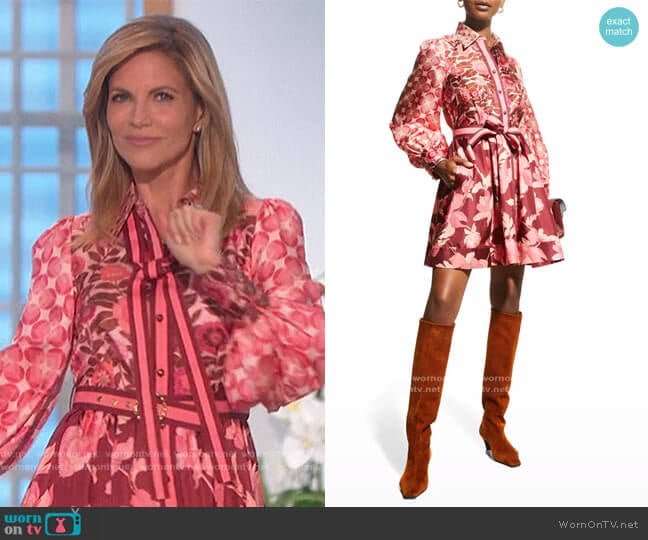 Concert Spliced Mini Shirtdress by Zimmermann worn by Natalie Morales on The Talk