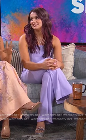 Abigail Barlow's lavender jumpsuit on The Kelly Clarkson Show