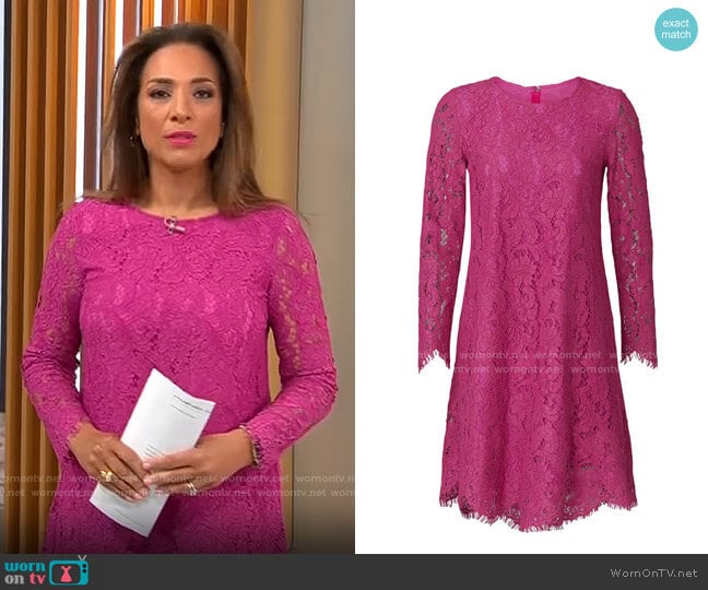 Adam Lippes Long Sleeve Trapeze Dress worn by Michelle Miller on CBS Mornings