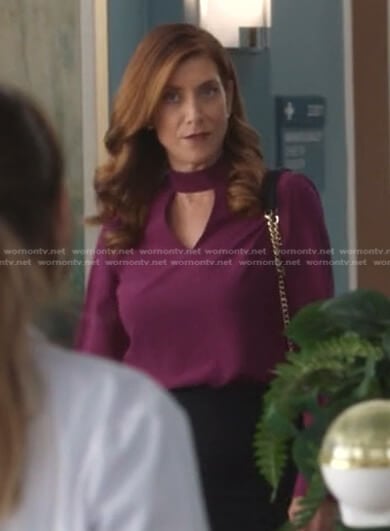 Addison’s purple cutout blouse on Greys Anatomy