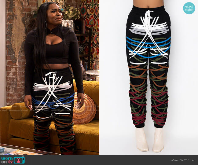 Akira Mind Your Business Strappy Pant worn by Harper (Laci Mosley) on iCarly