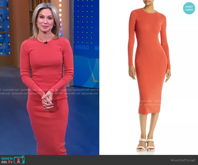 Conley Cutout Midi Dress by A.L.C. worn by Amy Robach on Good Morning America