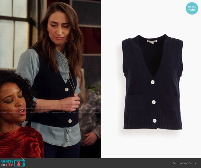 Alex Mill Bleeker Merino Wool Vest worn by Dawn Solano (Sara Bareilles) on Girls5eva