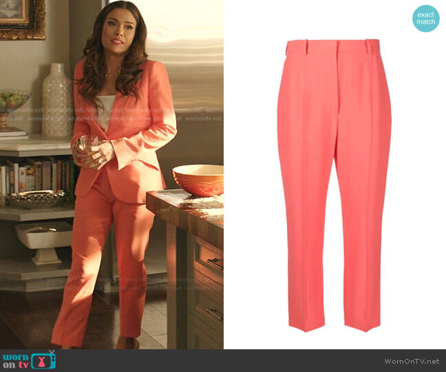 High-Waisted Tailored Trousers by Alexander McQueen worn by Cristal Jennings (Daniella Alonso) on Dynasty