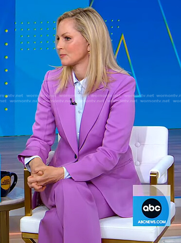 Ali Wentworth's lilac blazer and pants on Good Morning America