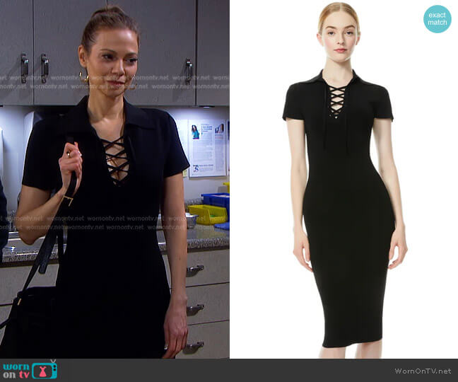 WornOnTV: Ava’s black lace-up polo dress on Days of our Lives | Tamara ...