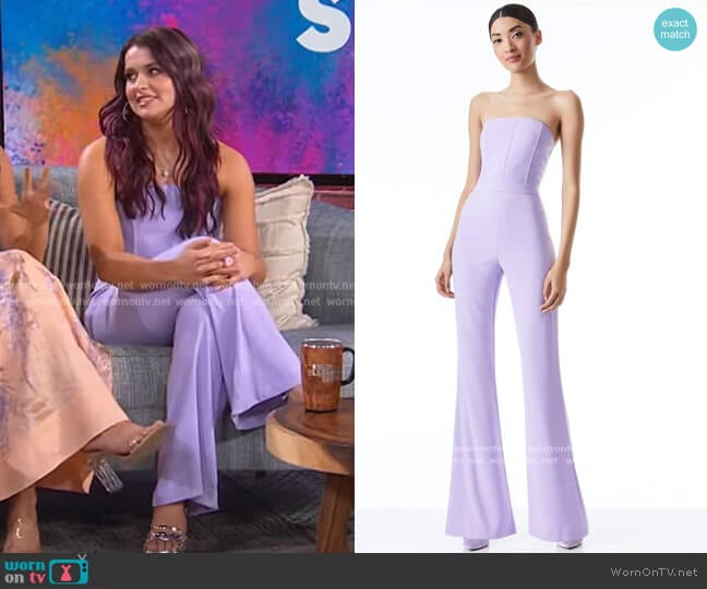 avender Jumpsuit by Alice + Olivia worn by Abigail Barlow on The Kelly Clarkson Show