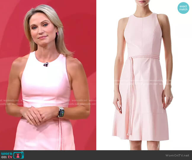 Leandra Vegan Leather Dress by Alice + Olivia worn by Amy Robach on Good Morning America
