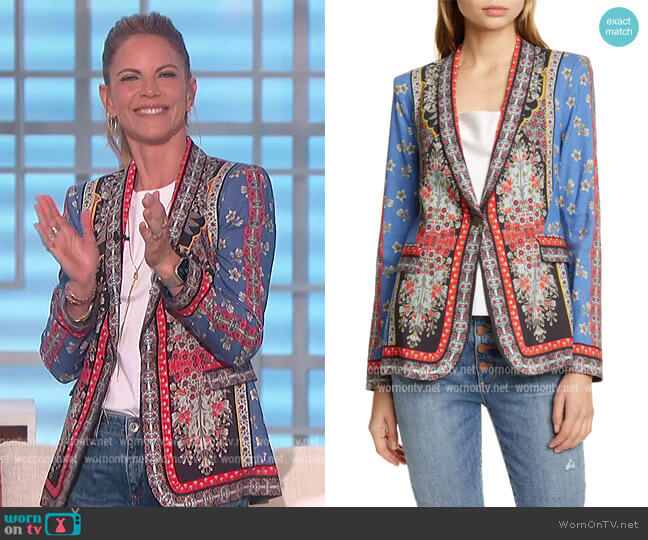 Macey Mix Print Blazer by Alice + Olivia worn by Natalie Morales on The Talk