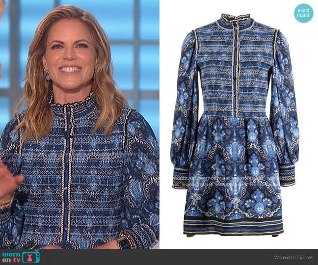 Elvira silk dress by Alice + Olivia worn by Natalie Morales on The Talk