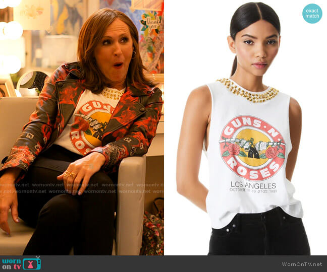 Alice + Olivia Miller Crop Tank Top worn by Jackie Stilton (Molly Shannon) on I Love That For You