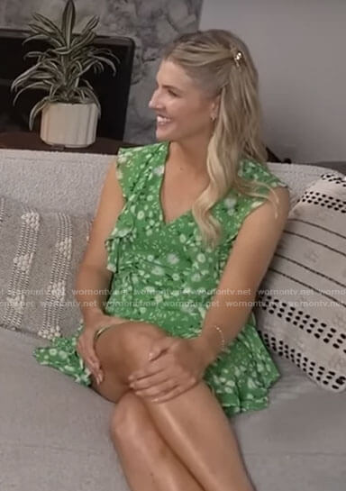 Amanda Kloots’s green floral dress on CBS Mornings