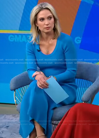 Amy’s blue scoop neck dress on Good Morning America