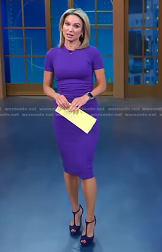 Amy's purple ruched side dress on Good Morning America