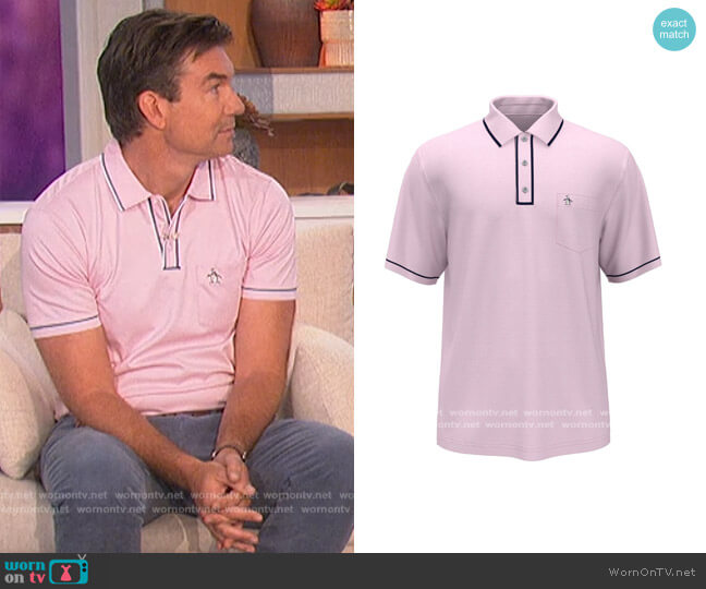 The Performance Earl Polo by Original Penguin worn by Jerry O'Connell on The Talk