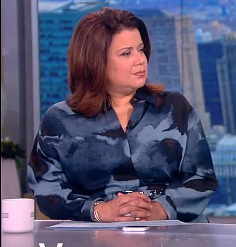 Ana's blue printed shirtdress on The View