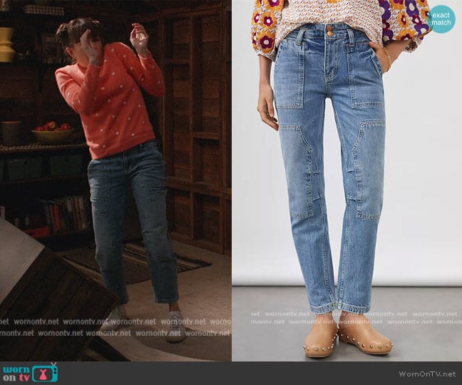 The Wanderer Jeans by Pilcro at Anthropologie worn by Marina (Karla Souza) on Home Economics