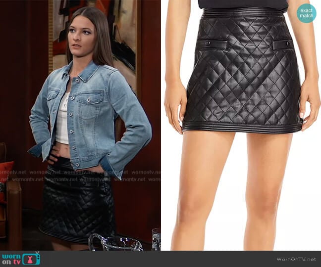 Faux Leather Quilted Jacket & Mini Skirt by Aqua x Scout the City worn by Esme (Avery Kristen Pohl) on General Hospital