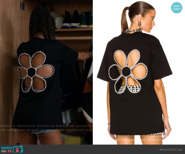 Crystal Daisy Cutout Relaxed T-Shirt by Area worn by Keisha (Netta Walker) on All American Homecoming