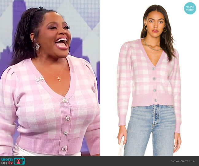 Picnic Cardigan by ASTR the Label worn by Sherri Shepherd on The Wendy Williams Show