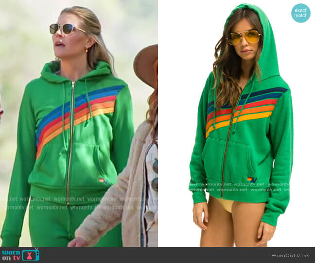 Disco 2 Hoodie in Kelly Green by Aviator Nation worn by Amanda Kloots  on The Talk
