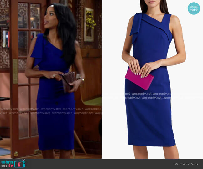 WornOnTV: Imani’s blue asymmetric sheath dress on The Young and the ...