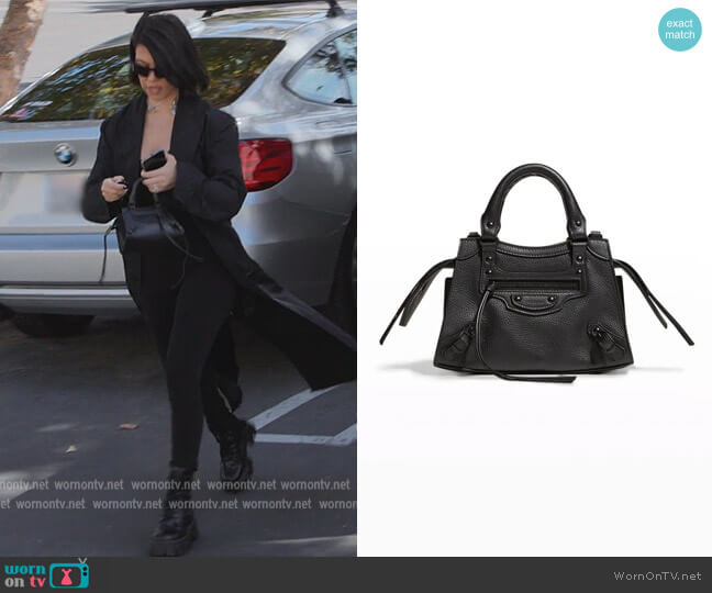 WornOnTV: Kourtney’s black leather mini bag on The Kardashians ...