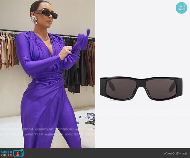 LED Frame Sunglasses by Balenciaga worn by Kim Kardashian  on The Kardashians