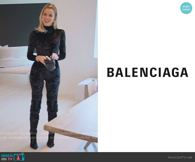 Velour Catsuit by Balenciaga worn by Khloe Kardashian (Khloe Kardashian) on The Kardashians