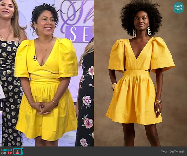 WornOnTV: Evette Rios’s yellow v-neck mini dress on Today | Clothes and ...