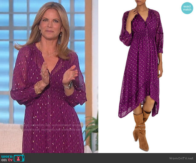 WornOnTV: Natalie’s purple metallic midi dress on The Talk | Natalie ...